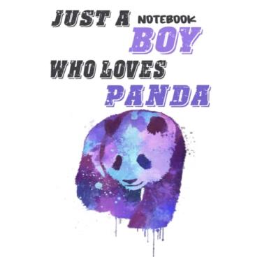 Imagem de Notebook - Just a boy who loves panda 4: Quotes College Ruled Journal_6in x 9in x 114 Pages