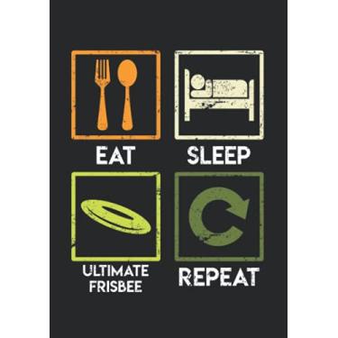 Imagem de Notizbuch A5 dotted, gepunktet, punktiert mit Softcover Design: Eat Sleep Ultimate Frisbee Repeat Sportler: 120 dotted (Punktgitter) DIN A5 Seiten