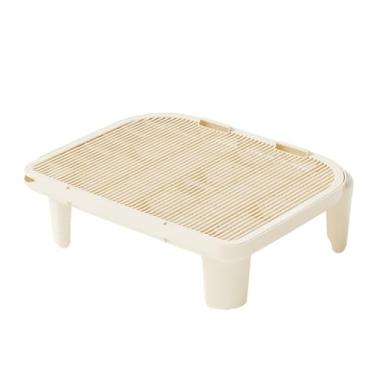 Imagem de Bothyi Rampa para maca de gatos, esteira de armadilha para areia de gatos, camada dupla, caixa de areia para gatinhos, placa de pé para banheiro de animais, Bege