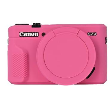 Imagem de Capa G7X Mark II, capa protetora para câmera digital Canon Powershot G7X Mark II, capa de lente removível, capa de silicone macia, capa protetora de borracha, rosa