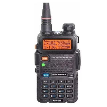 Imagem de Rádio Comunicador HT Dual Band UHF VHF UV-5R com FM Fone de Ouvido PTT