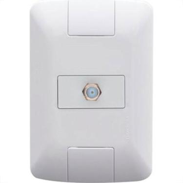 Imagem de Conjunto Tramontina Aria 4X2 Branco Com Placa (1 Tomada Tv) 57241/017