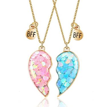 Imagem de GOVENUS Colar com pingente de amizade com coração ou gato, melhor amigo para meninas, aço inoxidável 316L, Aço inoxidável, Sem Pedra Preciosa