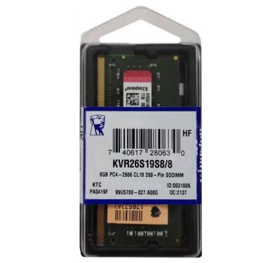 Imagem de Pente de memoria 8 GB ddr4 de notebook pc4-2666 cl19 260-pin sodimm kvr26s19s8/8  8GB pc4 m84