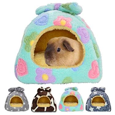 Imagem de GINIDEAR Cama de porquinho-da-índia, acessórios para casa de esconderijo de porquinho-da-índia, cama quente para animais pequenos, hamsters, chinchilas, coelhos anões, ouriços, G, verde
