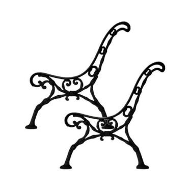 Imagem de Par Pé de Banco Praça Jardim Decoração Caracú Ferro Fundido - UNICLÁUD
