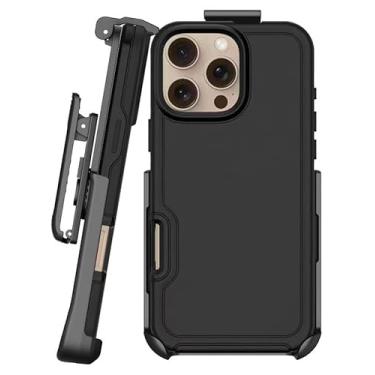 Imagem de BELTRON Capa com clipe de cinto para iPhone 16 Pro Max, força industrial, proteção de nível militar, estojo híbrido e coldre de cinto compatível com Magsafe (Jet Black)