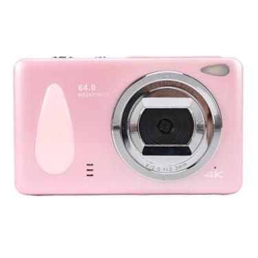 Imagem de Câmera Digital 4K, 18x Zoom 64MP Compact Digital Point e Shoot Camera, Câmera de Vlogging de Tela de 2,8 Polegadas para Crianças Adultos Iniciantes Adultos (Rosa)