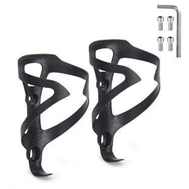 Imagem de KABON Suporte de garrafa de água para bicicleta, leve, fibra de carbono 3K, gaiolas de garrafa de água para bicicleta de montanha, acessórios de ciclismo - Pacote com 2