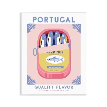 Imagem de Stupell Industries Design artístico de placa de parede de lata de sardinha de Portugal por Omar Escalante, 28 x 35 cm