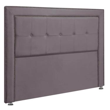 Imagem de Cabeceira Estofada para Cama Box Casal 140cm Ravena Veludo - SOFA STORE Cor:Veludo Rosê Envelhecido
