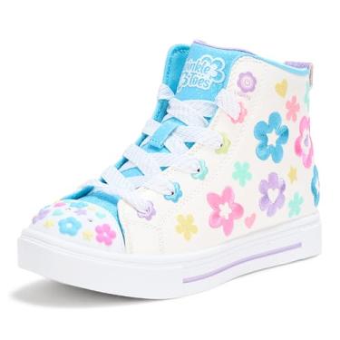 Imagem de Skechers Tênis feminino Twinkle Sparks-Super Blossom 314819l (criança pequena), Branco/Multi, 10.5 Little Kid