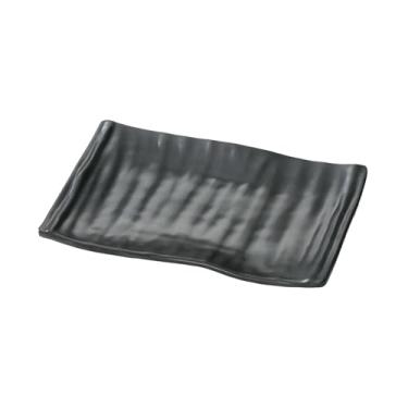 Imagem de Prato de restaurante de panela quente estilo japonês, prato de churrasco de porcelana fosca preta - W54010