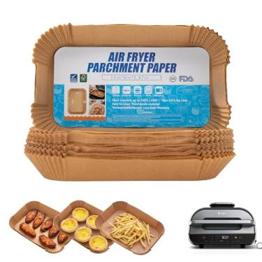 Imagem de Forros de fritadeira a ar para fritadeira de ar Ninja Foodi Smart Xl, 120 peças, forro de papel descartável, forros de pergaminho para fritadeira interna Ninja FG551 6 em 1, retangulares