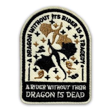 Imagem de A Dragon Without Its Rider Is A Tragedy Patch de 7,6 cm Dragão Quarta Asa Passar/Costurar Tecido Bordado Remendos para Boné Caminhoneiro Roupas Mochila Acessórios DIY Colegas de Trabalho Amigos Mãe