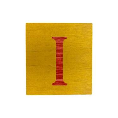 Imagem de Cubo Amarelo Letra Vermelha Festa Chá de Bebê Decoração 8x8x8 Cm Mdf M