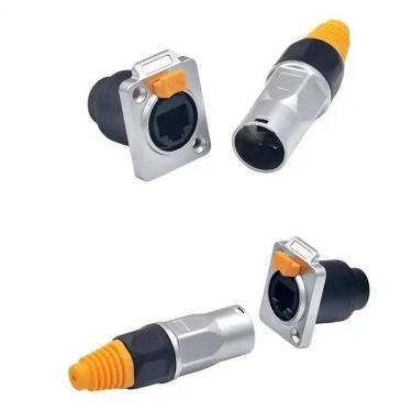 Imagem de Conector RJ45 à Prova d`Água IP65 8 Pinos Macho/Fêmea