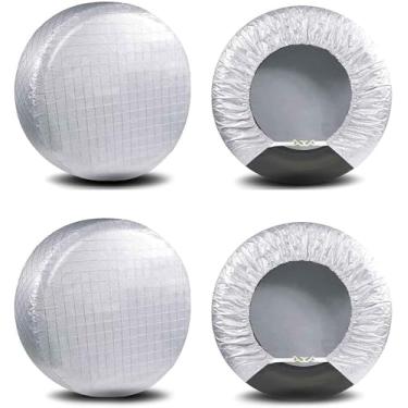 Imagem de Conjunto de 4 capas de pneu AmFor à prova d'água, película de alumínio, protetores de sol para pneus, protetores de pneu à prova de intempériesAmFor 30-32inches EWSH-Tire30-32