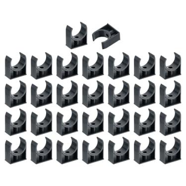 Imagem de uxcell 30 peças de grampos de tubo de água de PVC, fivelas de mangueira de tubulação em forma de U, suporte de tubo de irrigação para 40 mm OD para bandejas de TV, tubulação, tubo de suporte de