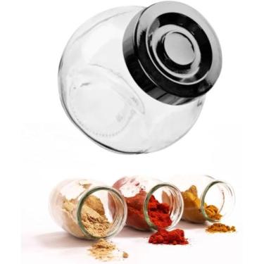 Imagem de kit porta condimento 3 potes em vidro 180 ml - flux, Preto