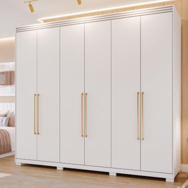 Imagem de Guarda Roupa Casal com Pés 6 Portas 100 mdf Aurora Panan