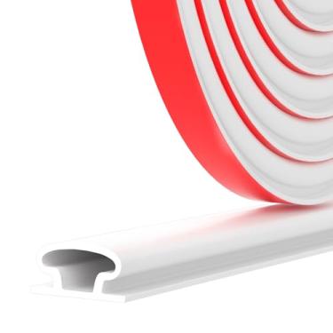 Imagem de OXRQ Faixa de Vedação de Porta com Vedação Contra Intempéries, Faixa de Vedação de Porta Em Formato de D, Faixa de Vedação de Porta Autoadesiva para Isolamento Acústico de Vedação (60 Pés, Branco)