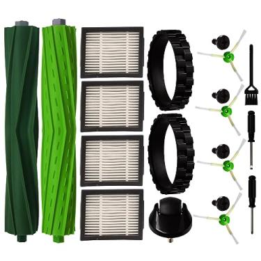 Imagem de iParto Acessórios de peças de reposição para iRobot Roomba I&E&J Series i3 i4 i6 i6+ i7 i7+ i8 E5 E6 E7 j7 j7+ 7550 3550 3150 5150 6198 Pneus roda rodízio escova lateral filtro de escova principal com