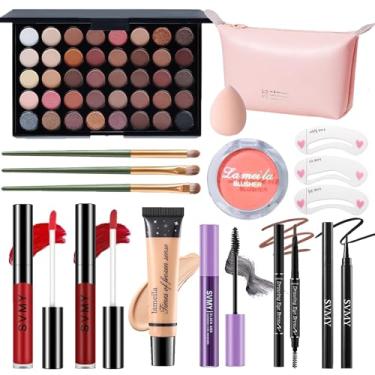 Imagem de Conjunto de maquiagem para mulheres, kit completo de maquiagem para iniciantes e profissionais, conjunto de maquiagem de viagem para adolescentes e adultos, conjunto de presente de maquiagem para
