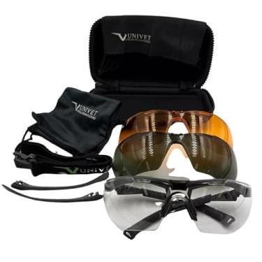 Imagem de Oculos de Proteção Design Italiano Univet Completo com 3 Lentes - Atirador, Tiro Esportivo, Caminhada, Ciclismo, Corrida.