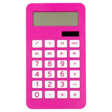 Imagem de JAM PAPER Calculadora de mesa - Tela LCD de 10 dígitos - 9,5 x 16,5 cm - Rosa fúcsia - Pacote com 10 unidades