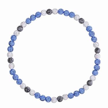 Imagem de NUKAYAI Colar masculino com contas de beisebol, coleção Bling Ice 40,6 cm/45,7 cm, strass brilhante, inspirado em discoball, colares, presentes para amantes de times de jogadores de beisebol, 20