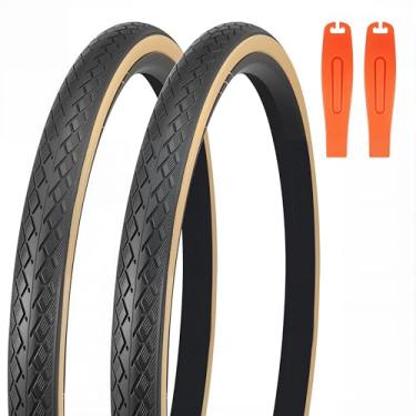 Imagem de BALINGE Pacote com 2 pneus de bicicleta de estrada 700C sem tubos 700 * 35C pneu de substituição de bicicleta, pneus de cascalho dobráveis para bicicleta, resistente ao desgaste, 2 pacotes com 2