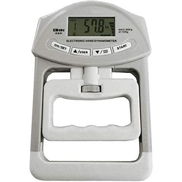 Imagem de Medição de força de aderência, dinamômetro digital de mão, medição de força de aderência, captura automática, potência de aderência eletrônica, 89,8 kg / 90 kg (cinza pacote com 2)