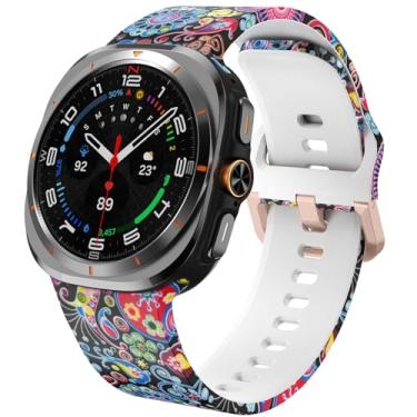 Imagem de SPINYE Pulseiras de relógio compatíveis com Samsung Galaxy Watch Ultra de 47 mm 2025/2024, estampa macia sem lacunas para Samsung Galaxy Watch Ultra 2/Ultra de 47 mm, água-viva colorida