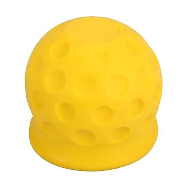 Imagem de X AUTOHAUX Capa universal de bola de engate de reboque impermeável à prova de poeira 50 mm ID amarela para carro, caminhão, trailer, barco