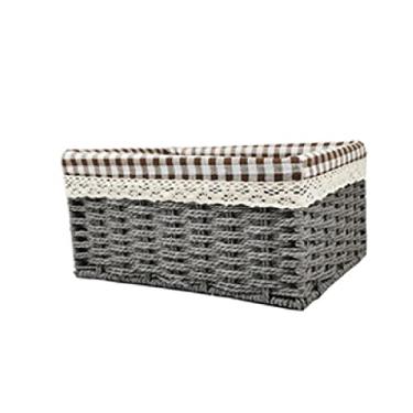 Imagem de Cesta de armazenamento de vime, cesta de armazenamento de bagunça de mesa, cesta de armazenamento de mesa de centro para sala de estar (tamanho : 25 cm) (22 cm)