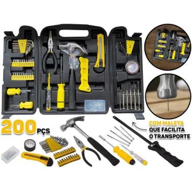 Imagem de Jogo De Ferramentas Kit 200 Peças Profissional Chave Martelo Alicate +