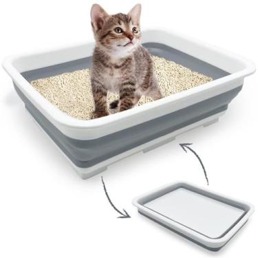 Imagem de Caixa de areia para gatos Fhiny Open Kitten Potty Pan dobrável à prova