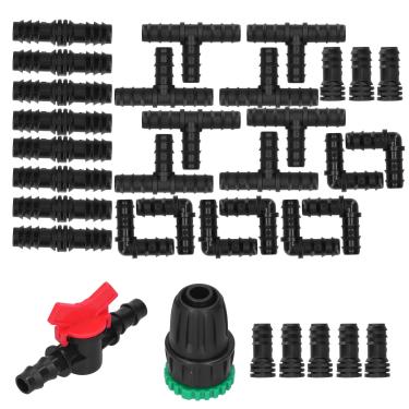 Imagem de Kit de irrigação por gotejamento G1/2 Adaptador de torneira Tee Conector Spray Spray Splaceing Supplies 34pcs Definir material ABS de alta qualidade para canteiros de jardim de