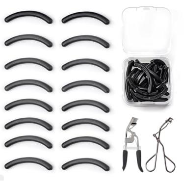 Imagem de UWSTE 48 peças de refil de modelador de cílios para Shiseido, refil de modelador de cílios de silicone compatível com elfo, substituição universal para modelador de cílios (preto)