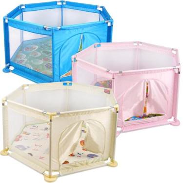 Imagem de Cercadinho para Bebê Dobrável Chiqueirinho Infantil Portátil Colorido 