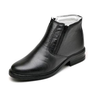 Imagem de Bota Casual Masculina Couro Bico Redondo Leve Macia Conforto - Rubim C