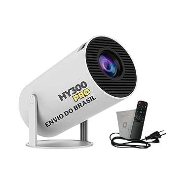 Imagem de Mini Projetor Portátil HY300 PRO 5G WIFI 6 Android 11, 4K 1080P Full HD, 9000 Lúmens, Auto Correção de Tela, 180° Giratório - Envio Brasil Premium