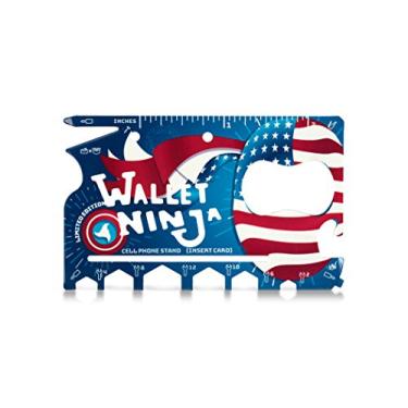 Imagem de Edição limitada: USA Pride Wallet Ninja - Multiferramenta tamanho cartão de crédito 18 em 1 (TSA Airplane Approved)