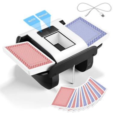 Imagem de Automatic Card Shuffler for 1-2 Decks - Rechargeable Canasta Shuffler Machine - for Family Card Games Night - Birthday Gifts for Poker Lover, Senior w/Arthritis - Works Great with Phase 10, Blackjack