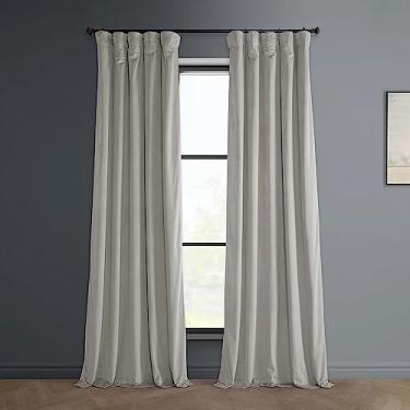 Imagem de HPD Half Price Drapes Cortinas de veludo de pelúcia Heritage para quarto e sala de estar 50 x 108, VPYC-179916-108 (1 painel) cinza