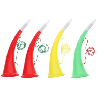 Imagem de Homoyoyo Airhorn 4pcs Plastic Stadium Horn Viking Blow Horn Cheering Horn Soccer Party Noise Makers Trumpet