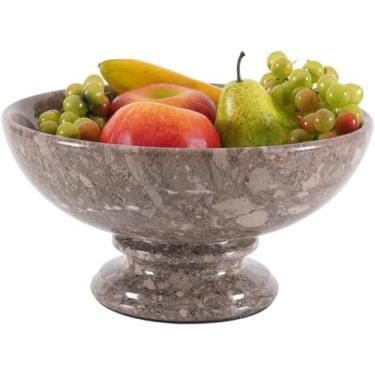 Imagem de Radicaln Prato de frutas de mármore oceânico cesta de frutas artesanal de 25,4 cm para balcão de cozinha, tigelas decorativas para decoração de casa, mesa de entrada, tigela de doces moderna