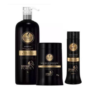 Imagem de Kit Haskell Cavalo Forte Shampoo Máscara 900g + Condicion P