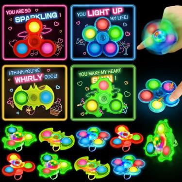 Imagem de Pacote de 24 Fidget Spinners AuroTops Light Up com cartões de dia dos 